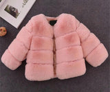 Dubai Faux Fur Coat in Mauve Pink