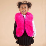 Mykonos Faux Fur Vest in Fierce Fuchsia