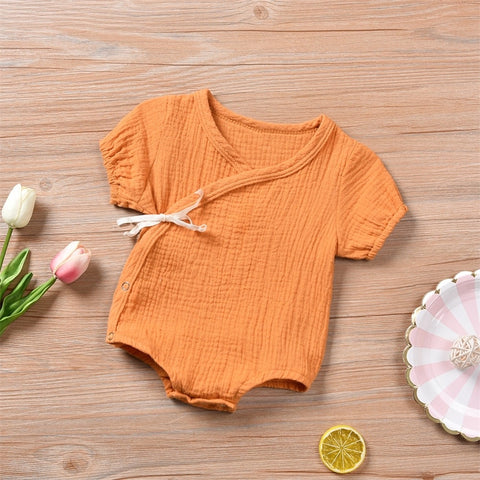 Palma Kimono Wrap Onesie in Marigold