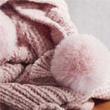 Nordic Cable Knit Throw Blankets with Faux Fur Trim Poms