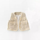 Coco Avé Tweed Vest in Latte