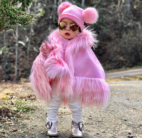 Pink clearance fur cape